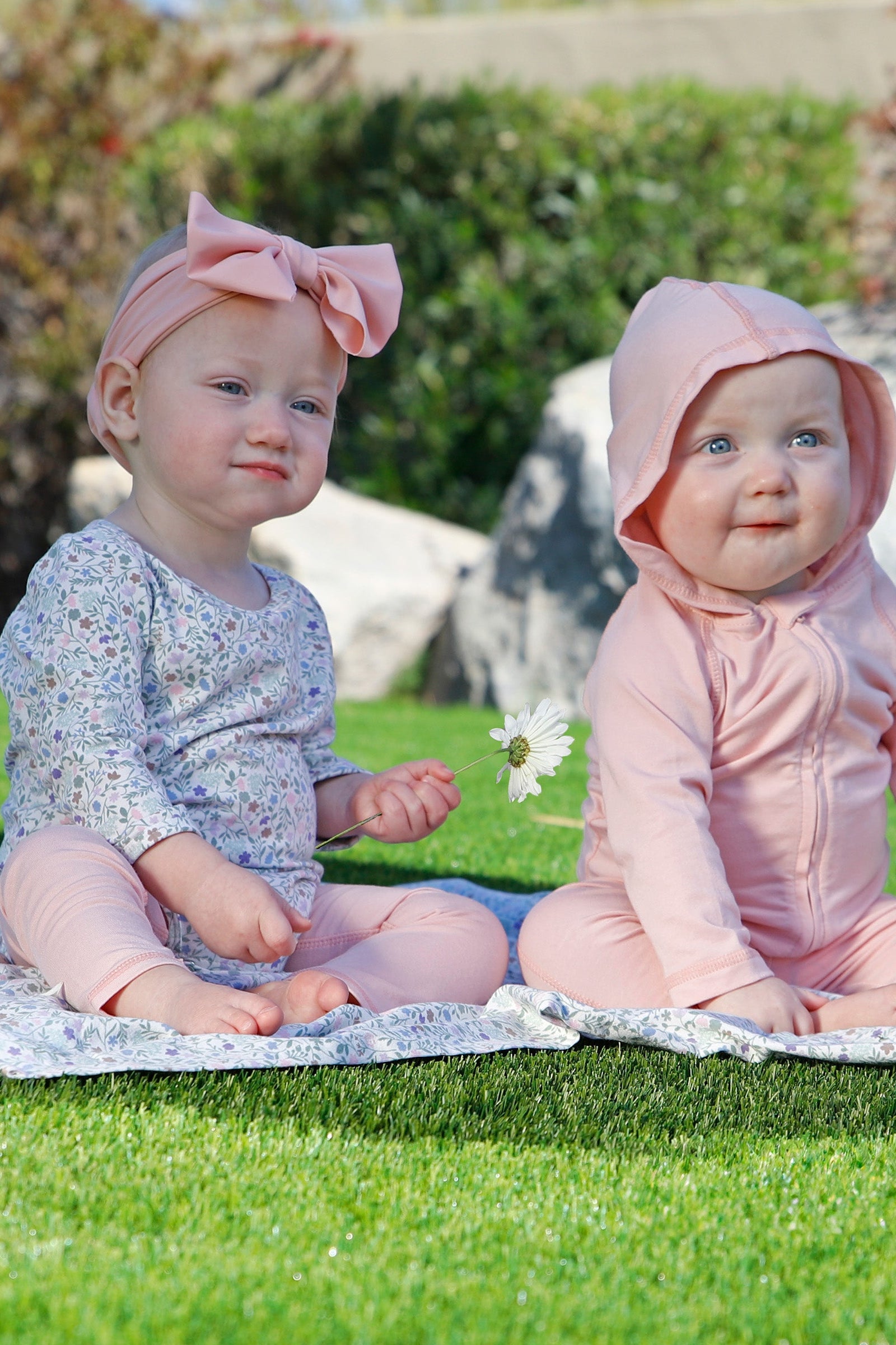 baby in swim bow headband|dusty-pink