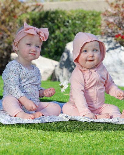 baby in swim bow headband|dusty-pink