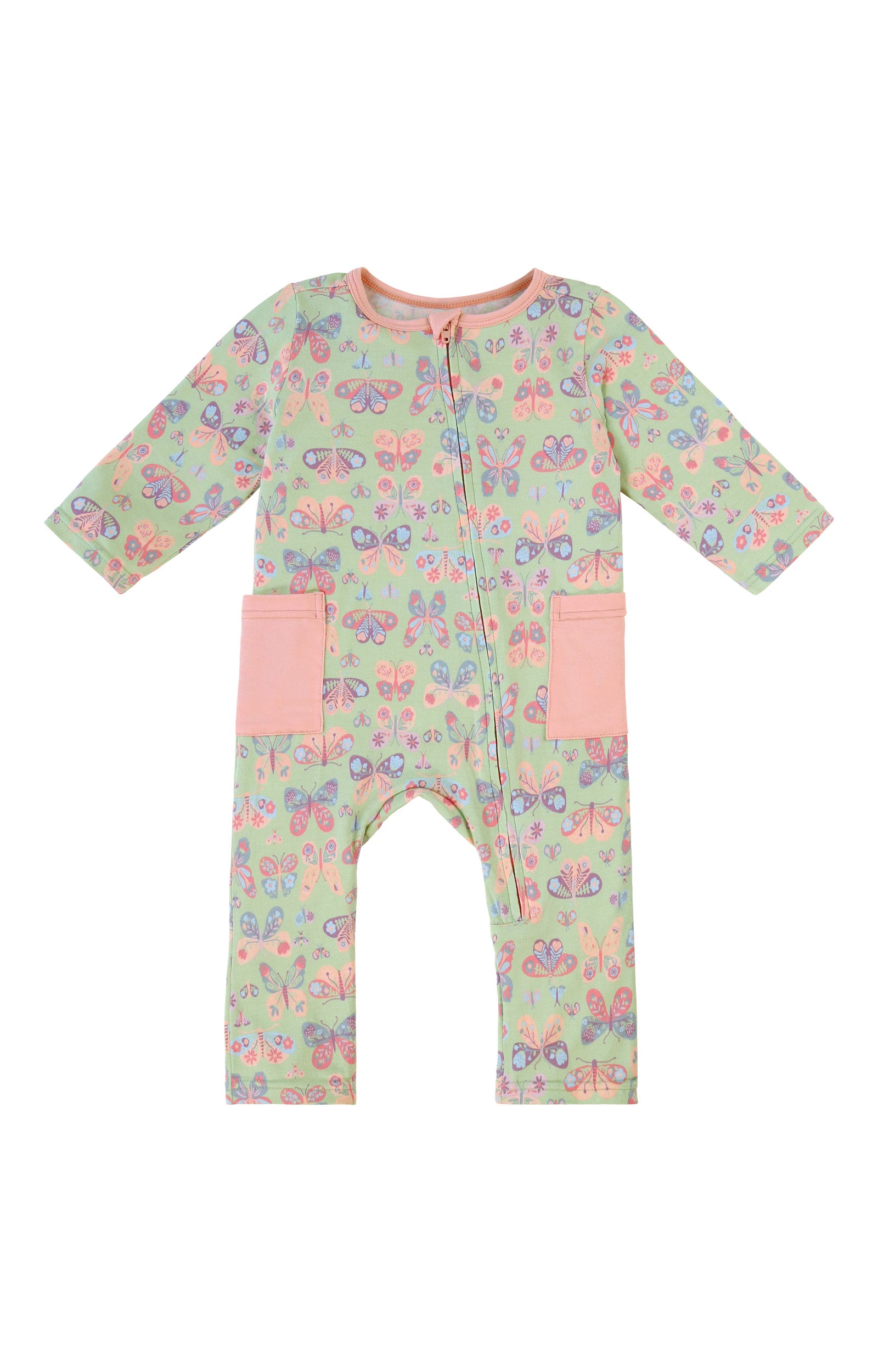 baby long sleeve everyday romper in boho butterfly|boho-butterflies