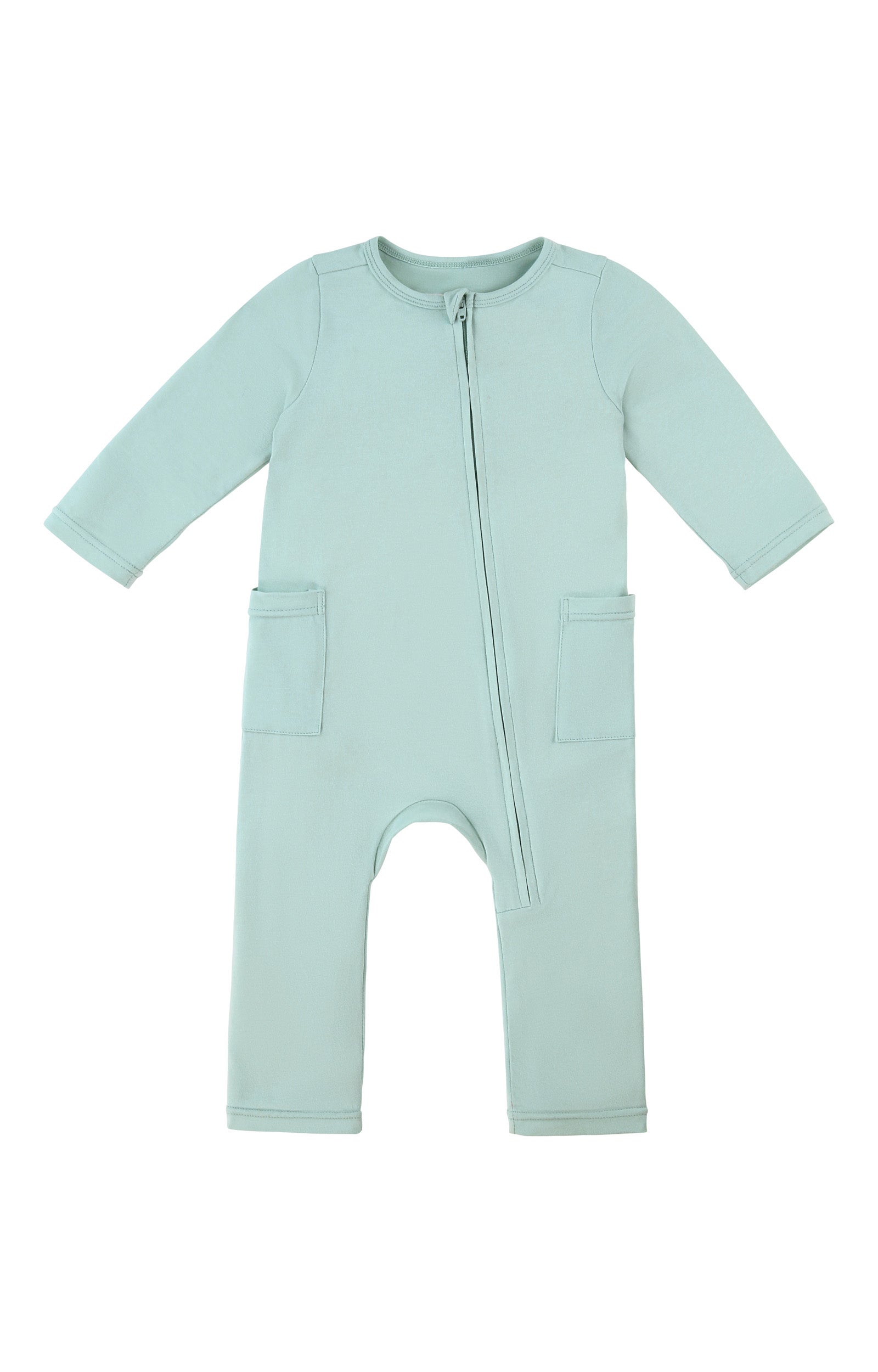 baby long sleeve everyday romper in dewdrop|dewdrop