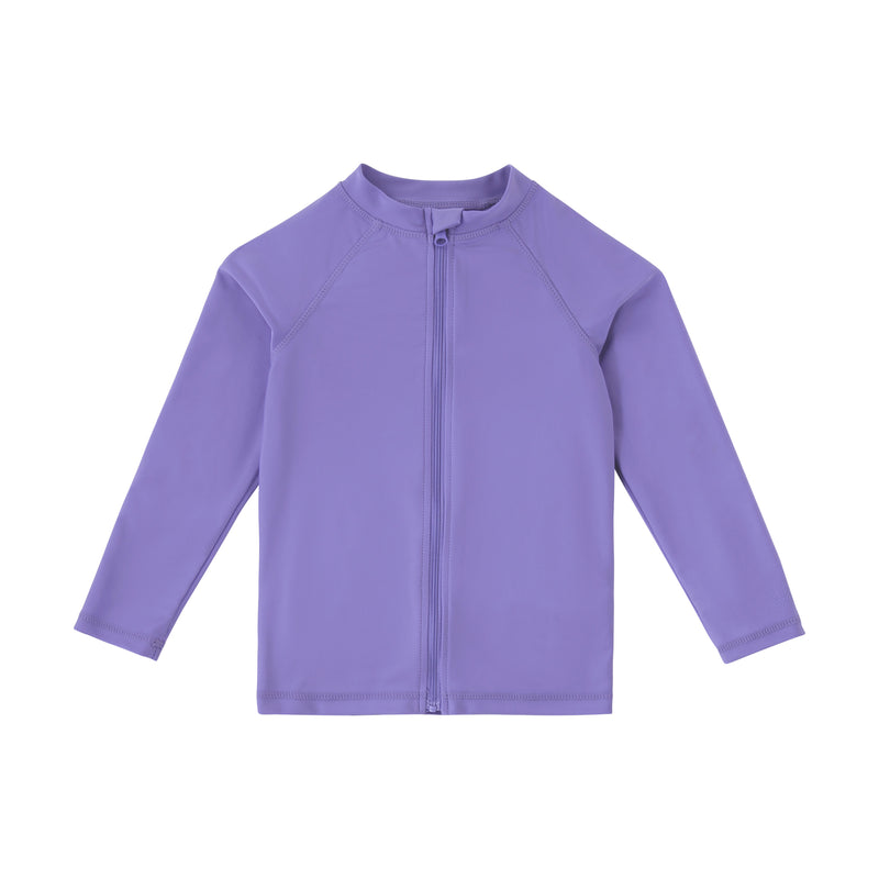 kids full zip long sleeve rashguard in periwinkle|periwinkle