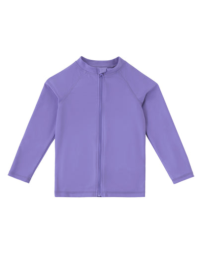 baby long sleeve full zip swim rashguard in periwinkle|periwinkle
