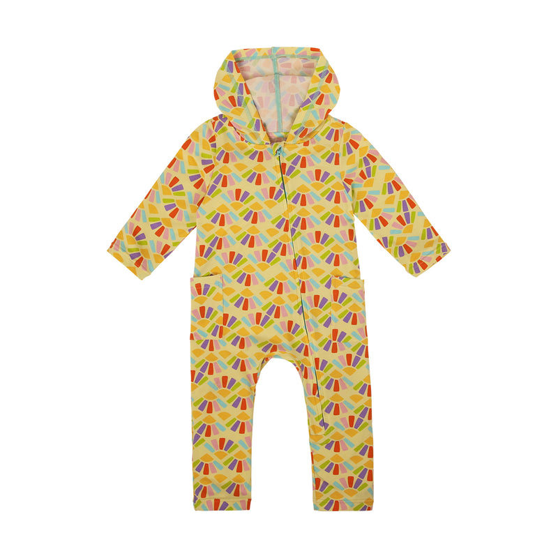 baby hooded everyday romper in radiant rays|radiant-rays