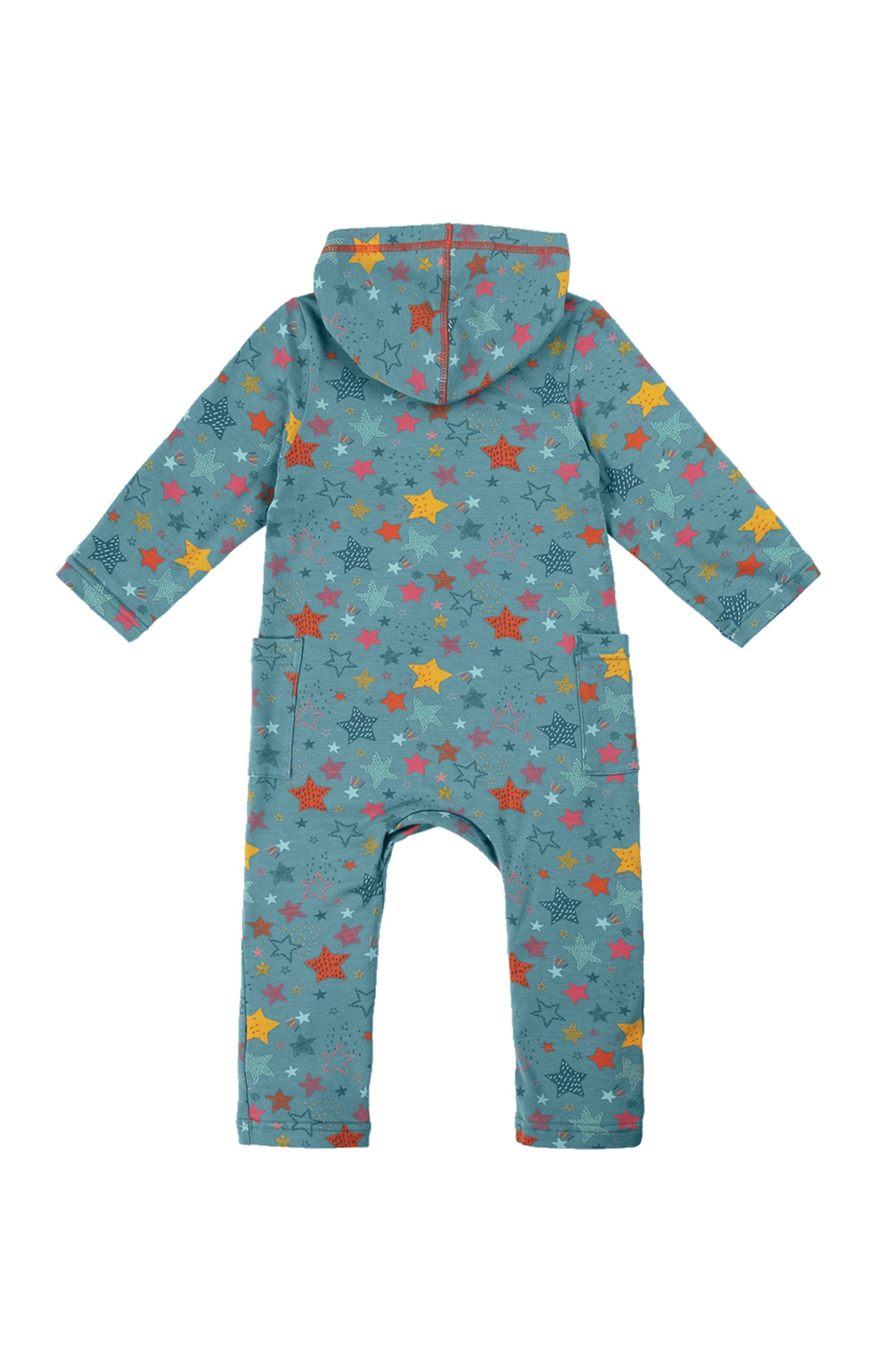 baby hooded everyday romper in scribble stars|scribble-stars