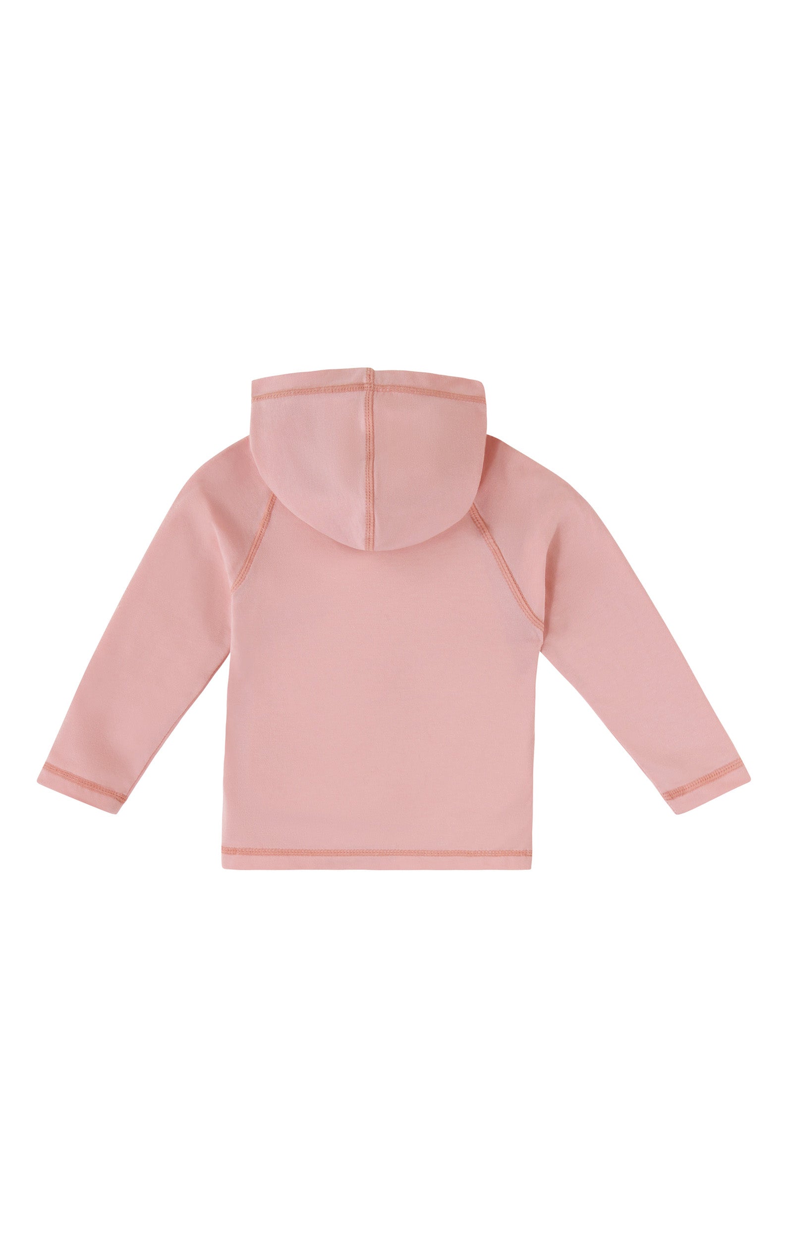 back view of baby everyday hooded zip up in dusty pink|dusty-pink
