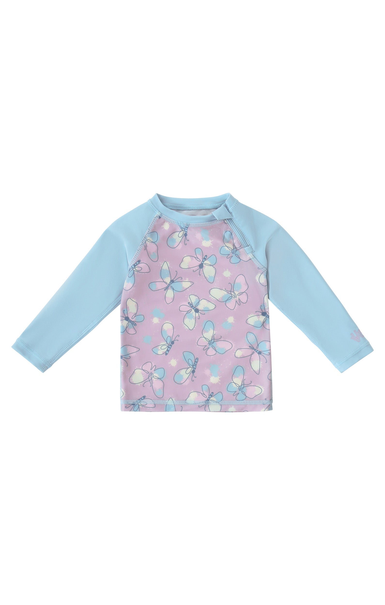 baby zippy long sleeve swim shirt in colorful wings|colorful-wings