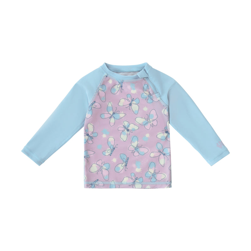 baby zippy long sleeve swim shirt in colorful wings|colorful-wings