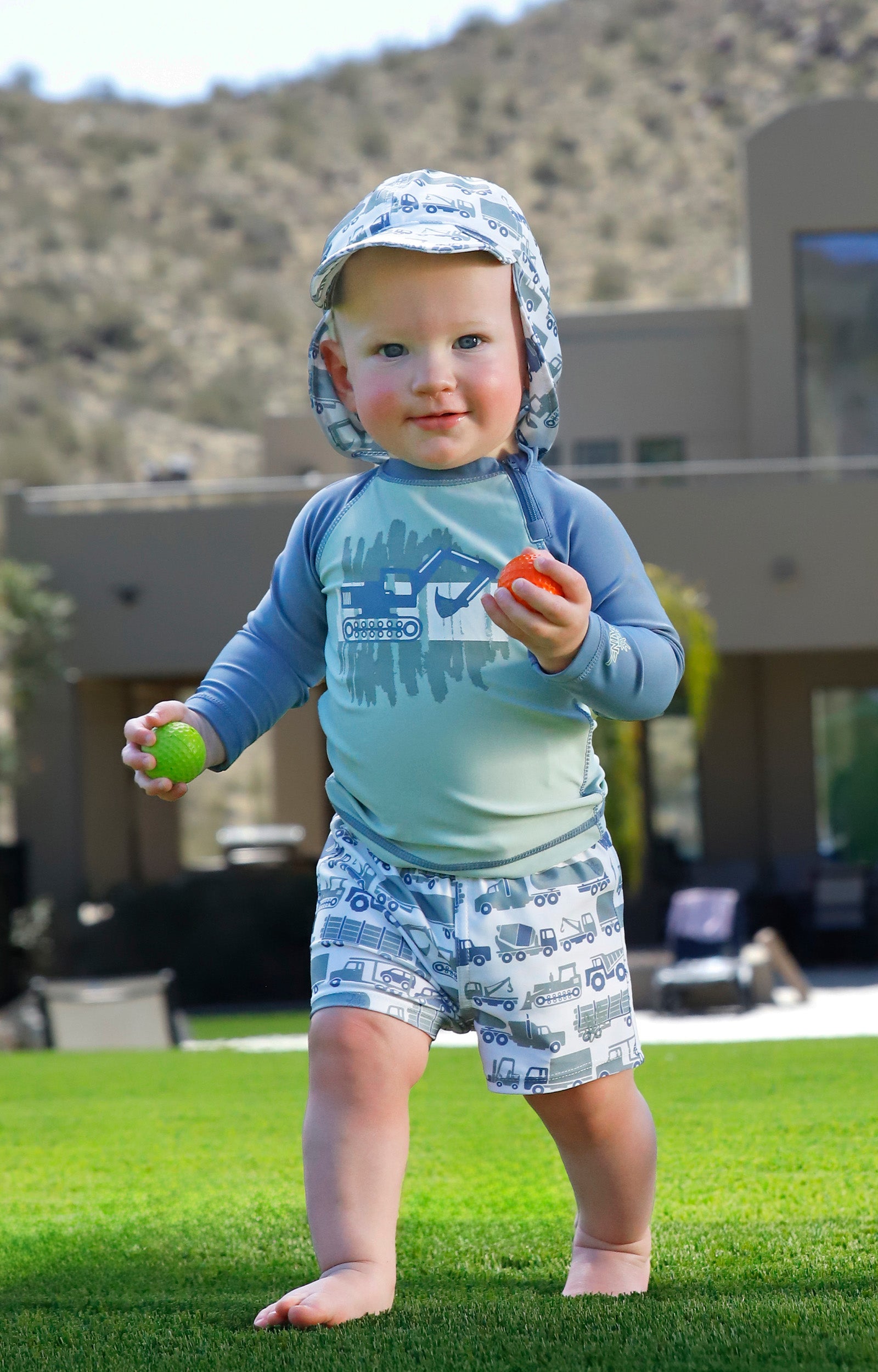 baby in zippy long sleeve sun and swim shirt|diggin-dayz