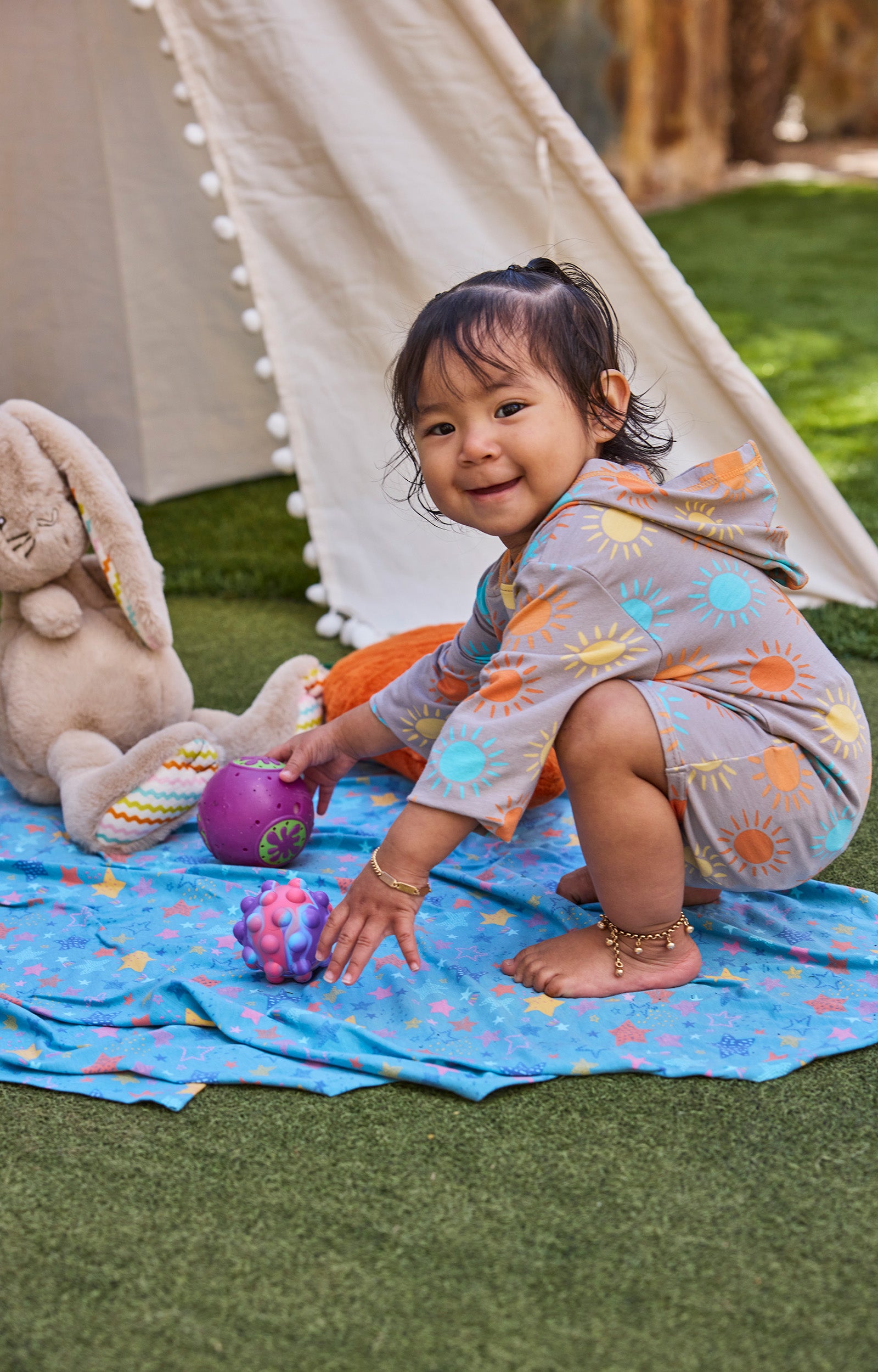 Babies with the My First Sun Blanket™ in Lagoon|lagoon