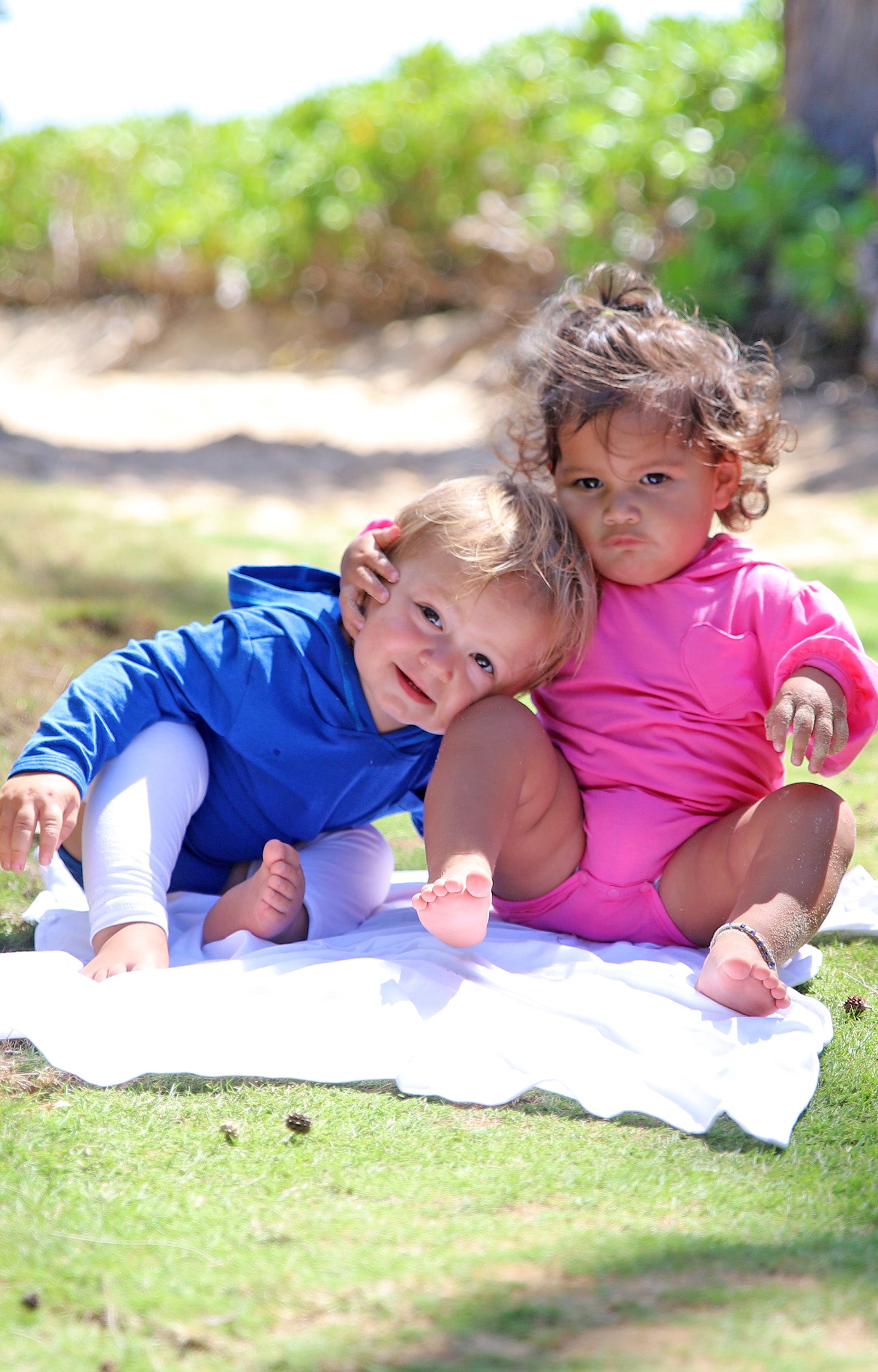 Babies on the My First Sun Blanket™ in White|white