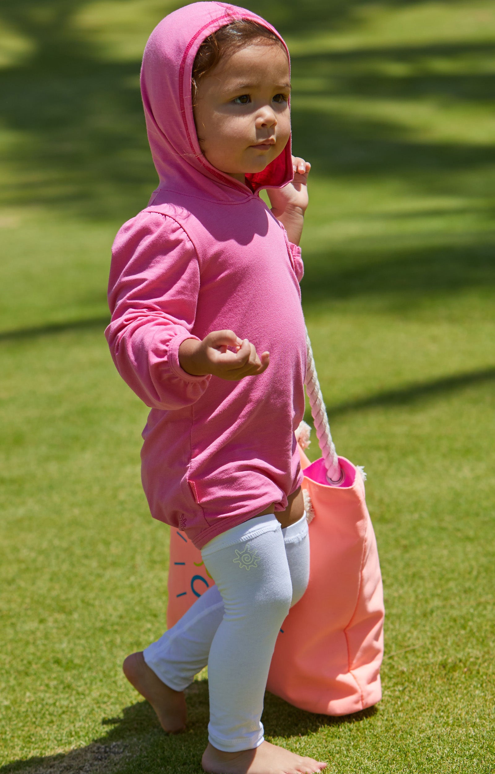 Baby Girl in Baby Bamboo Sun Legz™ in White|white