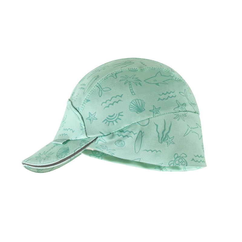side view of baby active fleece hat in ocean friends|ocean-friends