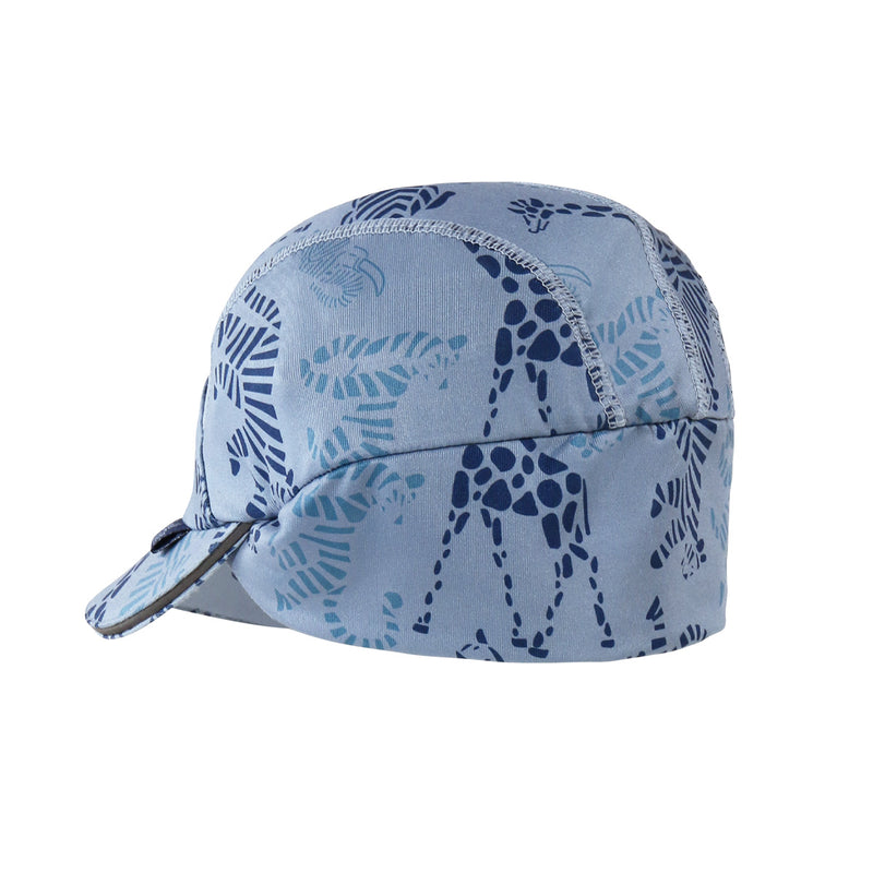 back view of baby active fleece hat in zoo friends|zoo-friends