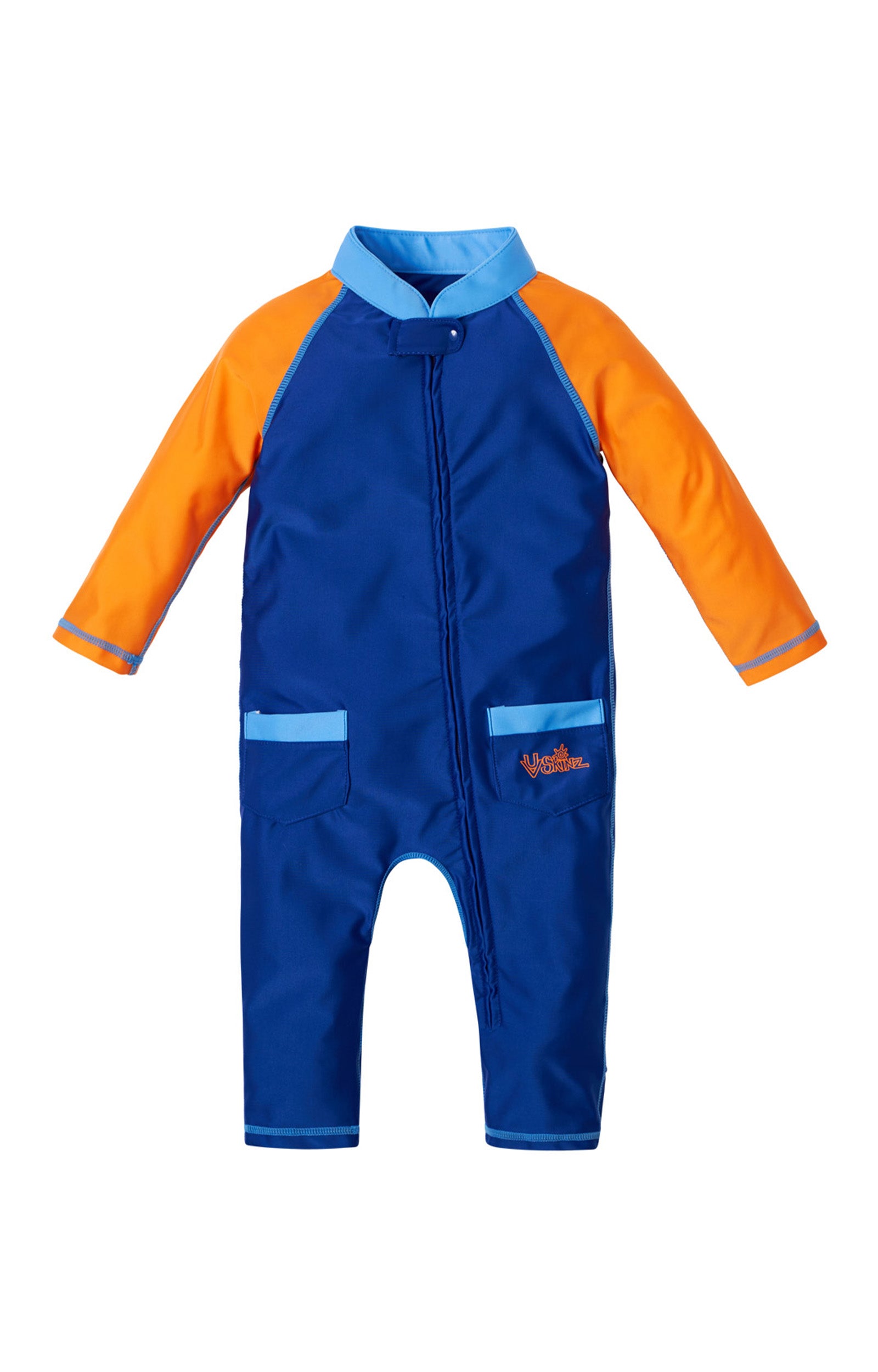 Baby Boy's Sun & Swim Suit in Navy Blue Orange|navy-blue-orange