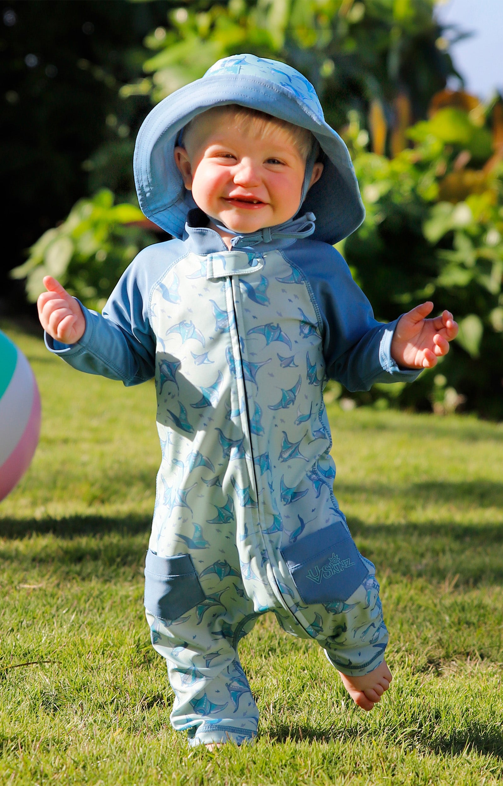 baby running in sun & swim suit in ray frenzy|ray-frenzy