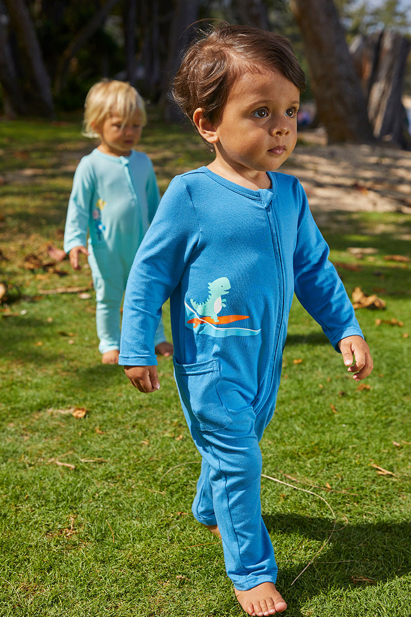 Little Boy in Our Boys' UPF 50+ One Piece|cowabunga-dino