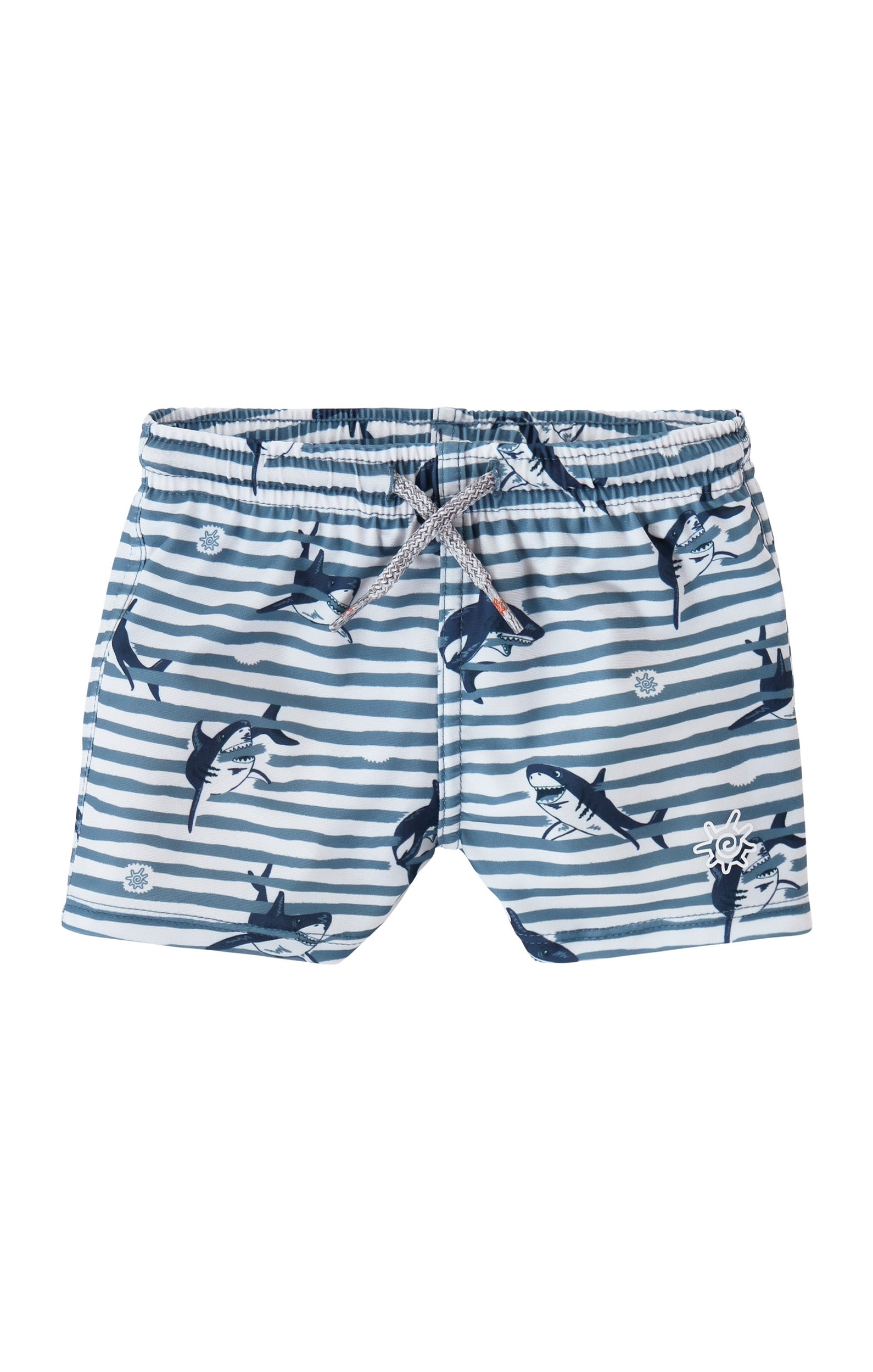 baby boys swim shorties in shark stripe|shark-stripe
