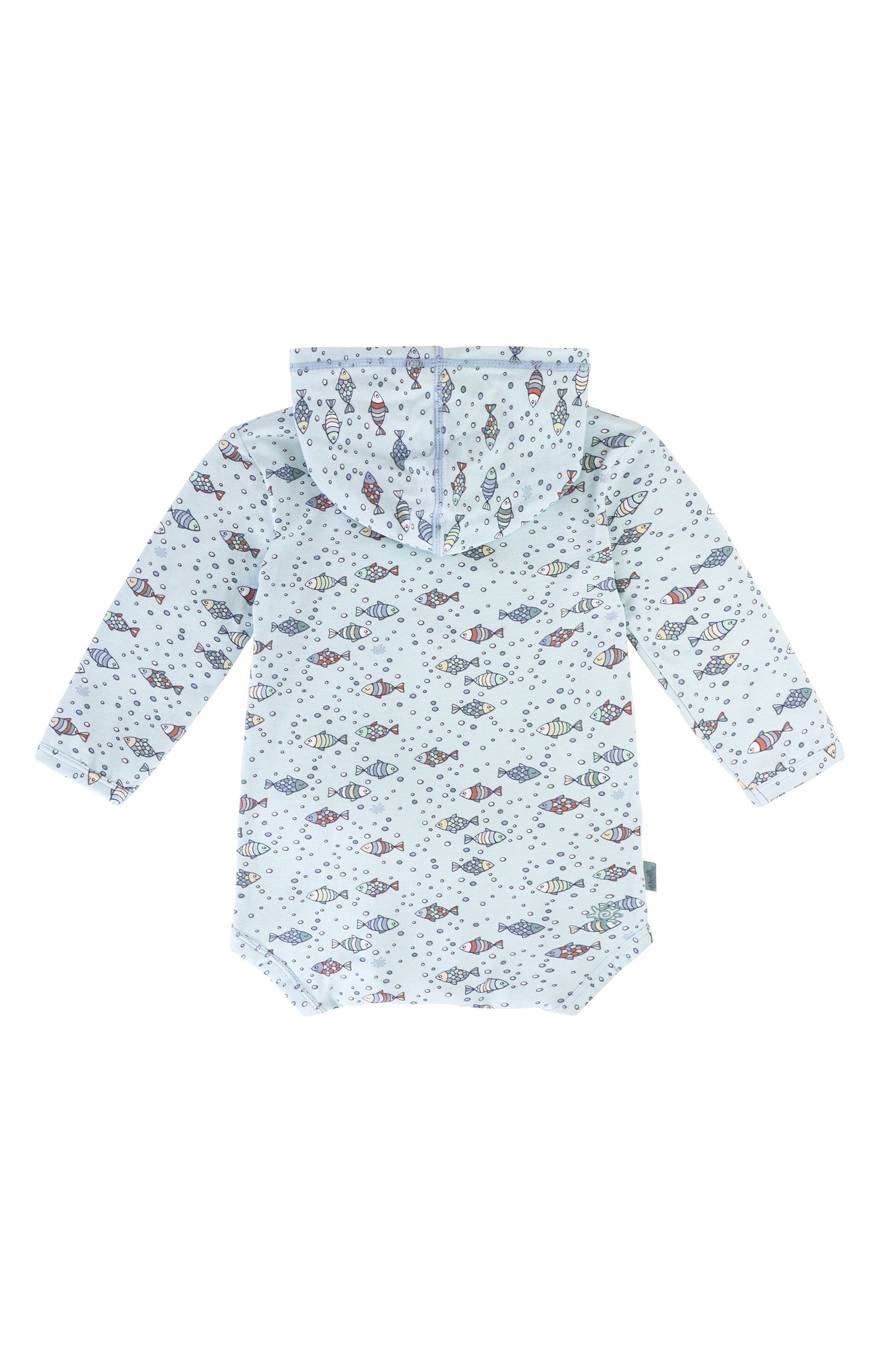 Back of UV Skinz's baby onesie in fish friend|fish-friends