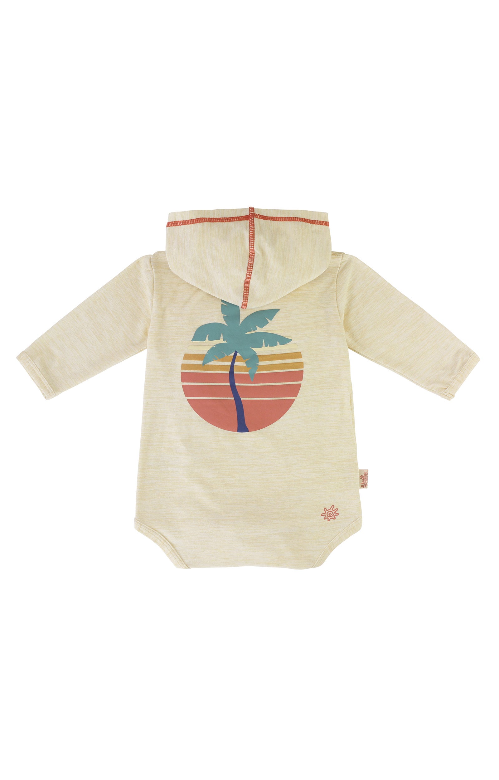 Back of the baby onesie in sunset palm tree|sunset-palm-tree
