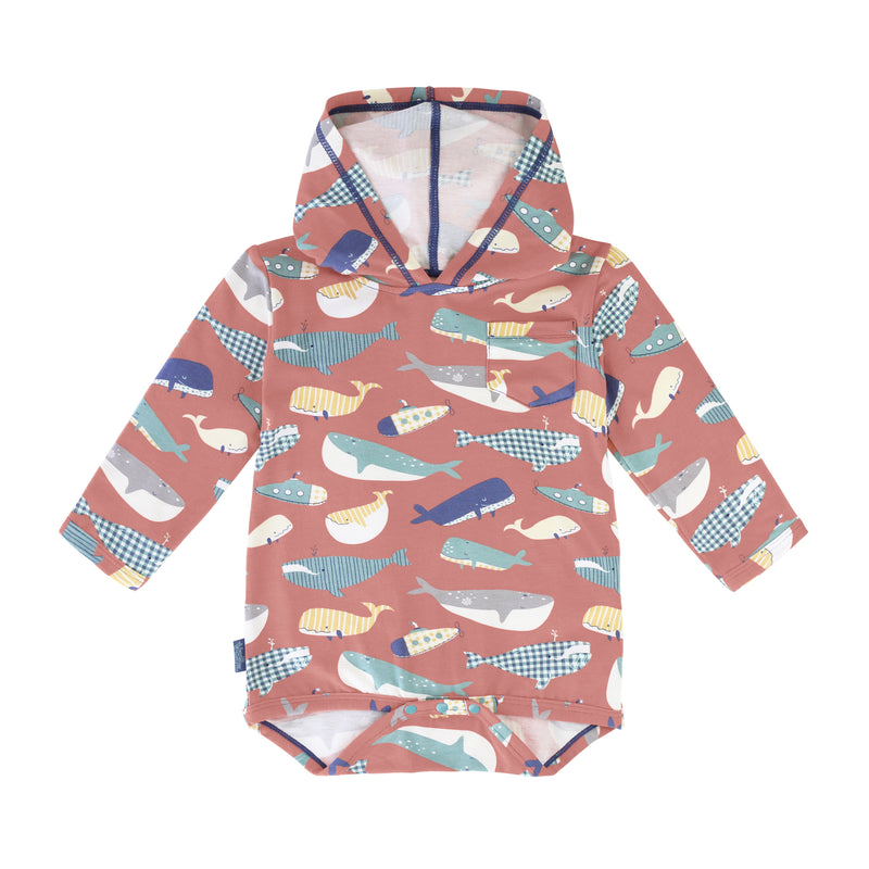 Baby onesie in whale jumble|whale-jumble