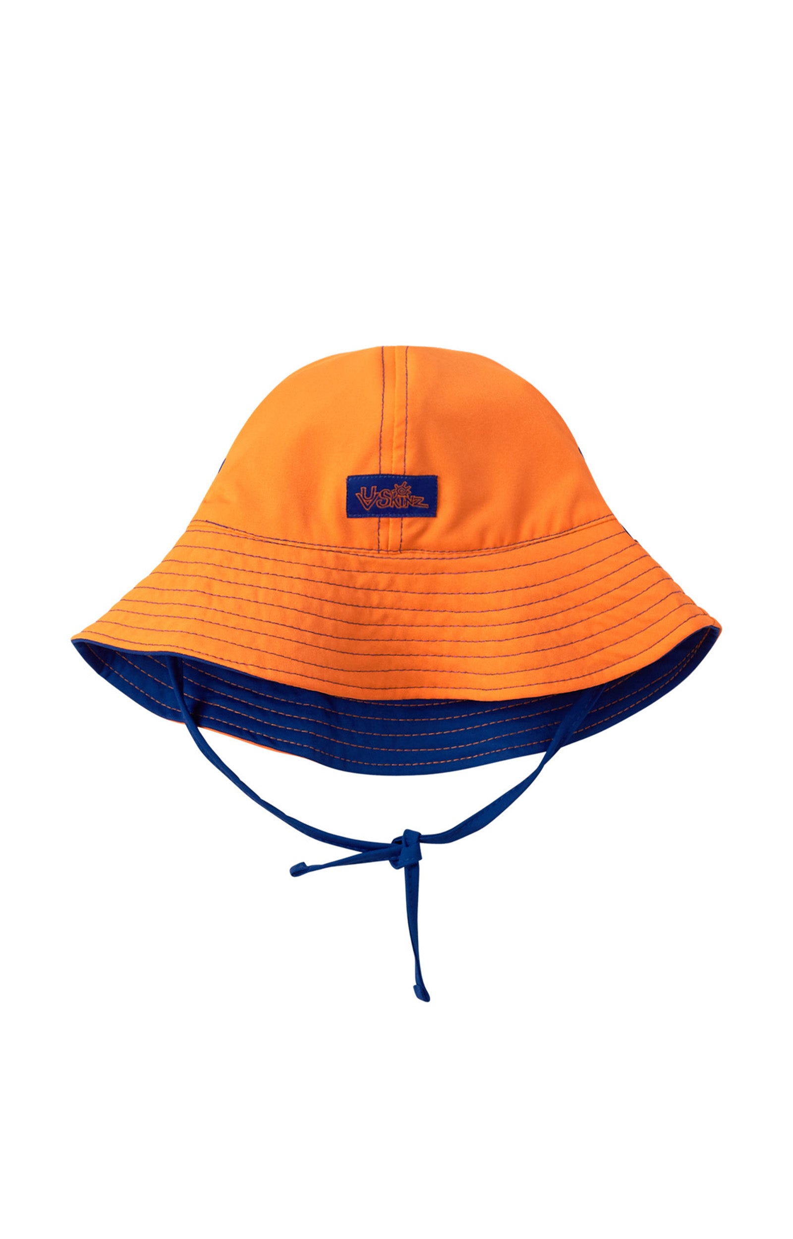 baby boy's sun hat in navy blue orange|navy-blue-orange