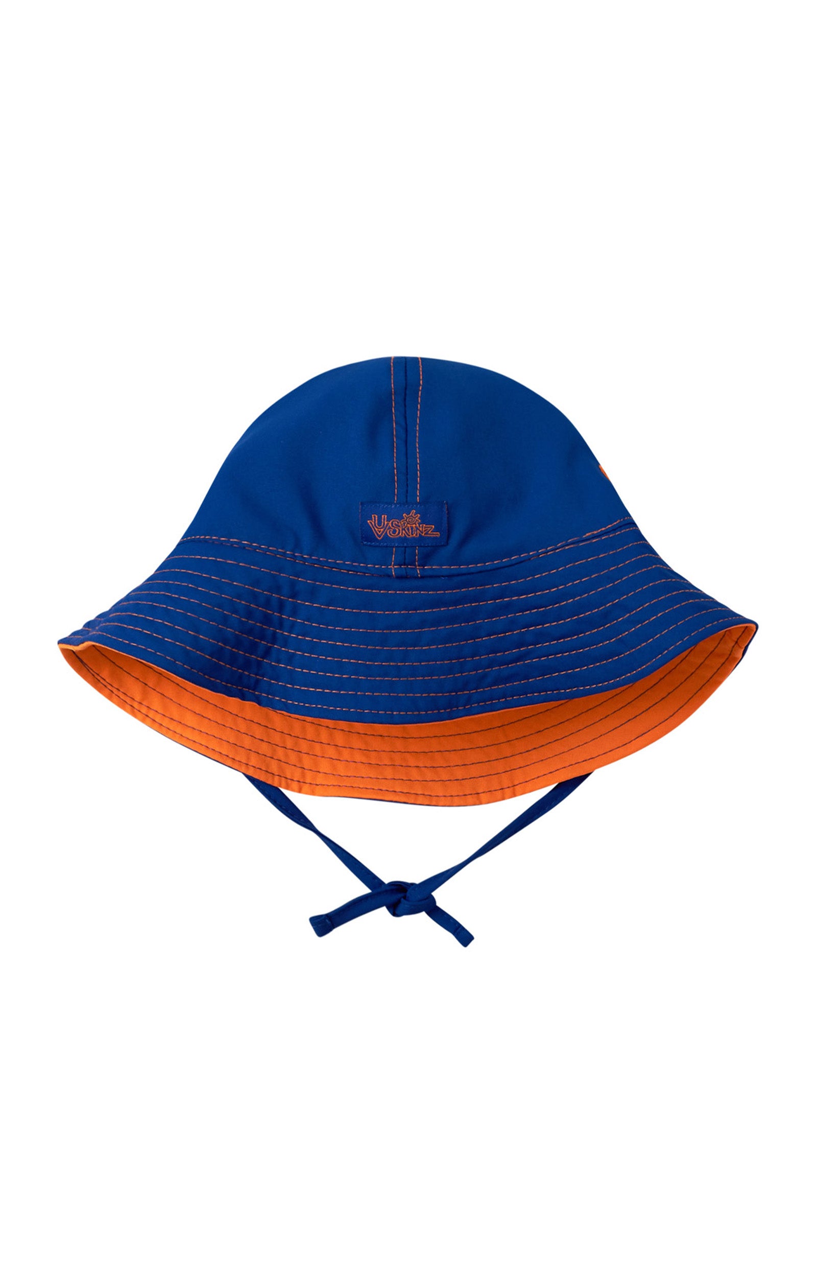 baby boy's sun hat in navy blue orange|navy-blue-orange