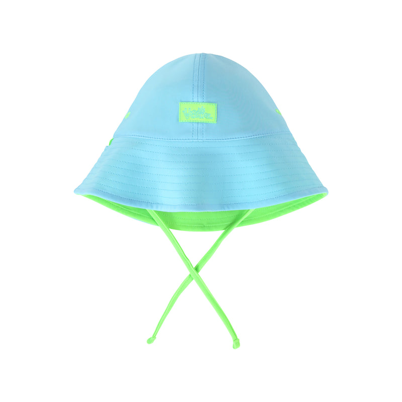 baby reversible swim bucket hat in neon sky neon green|neon-sky-neon-green
