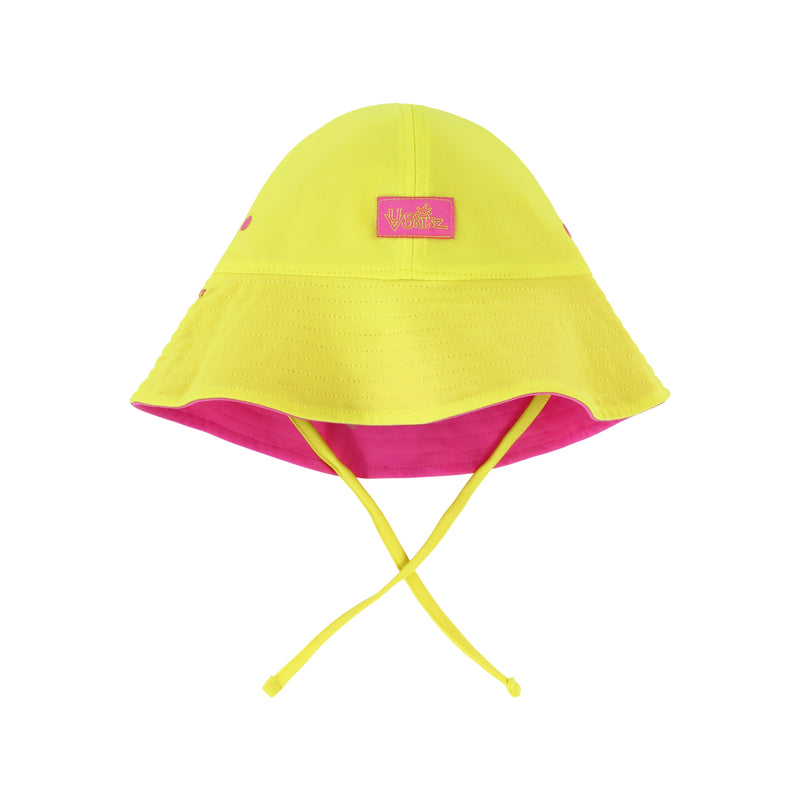 baby reversible swim bucket hat in neon sky neon green|neon-sorbet-neon-yellow