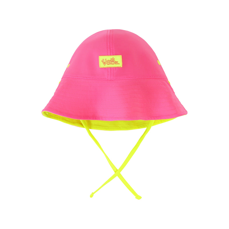 baby reversible swim bucket hat in neon sky neon green|neon-sorbet-neon-yellow