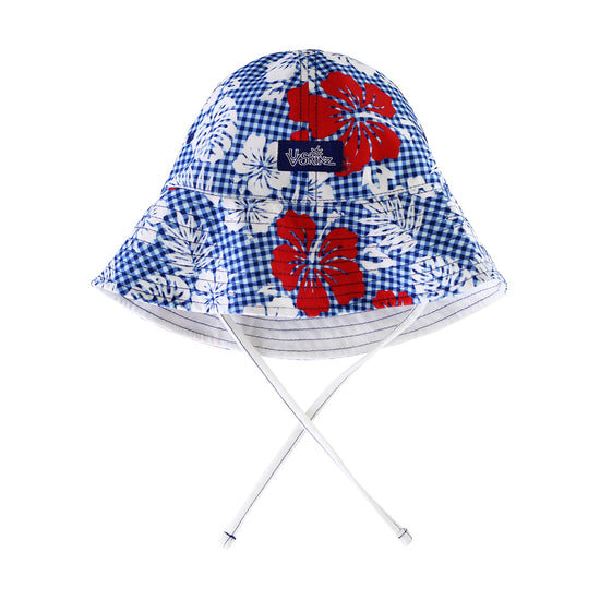 baby boy's sun hat in red americana gingham|red-americana-gingham