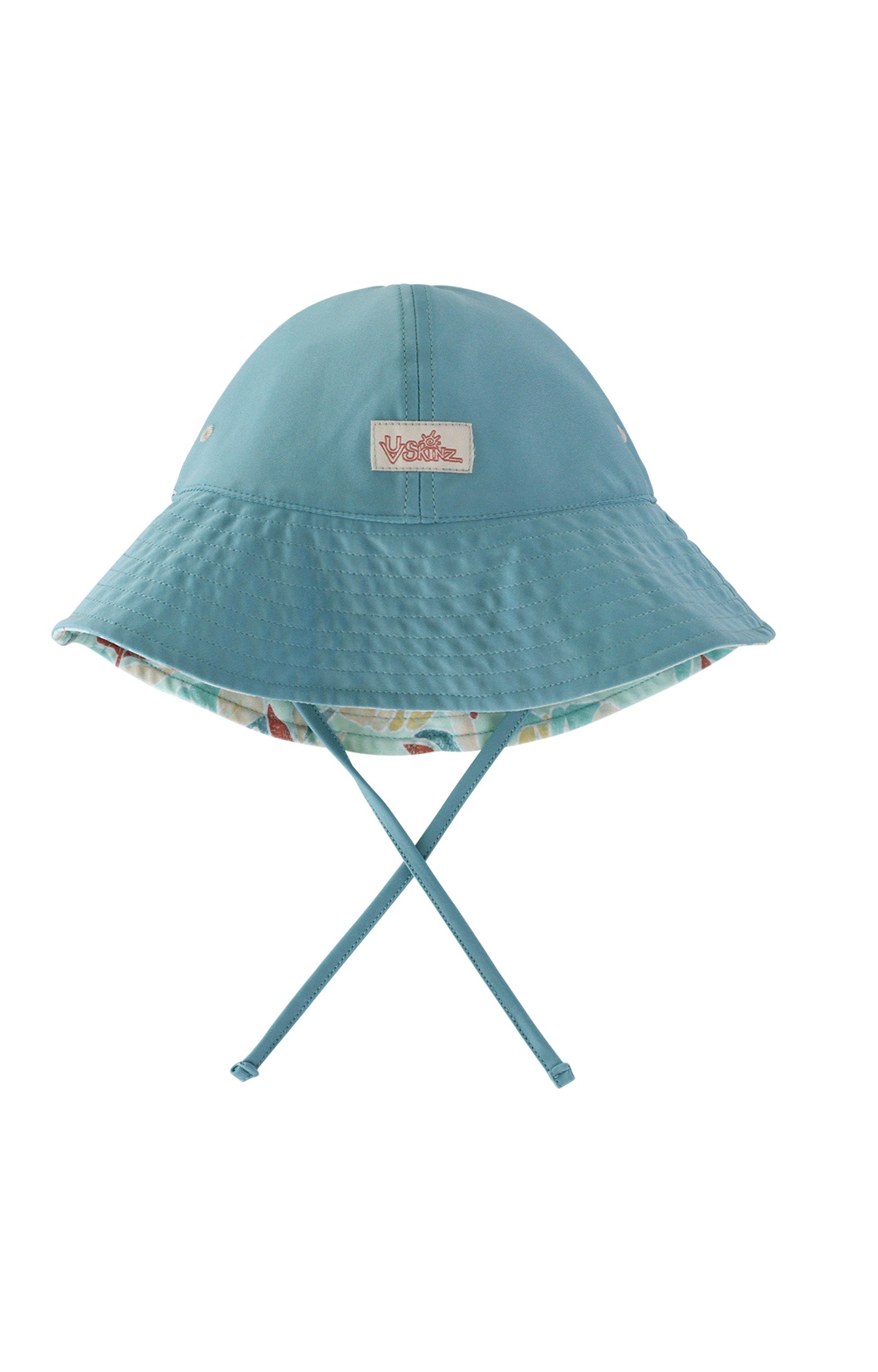 Reversed view of the baby boy's sun hat in tropical cascade|tropical-cascade