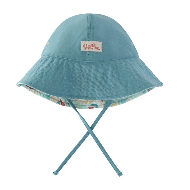 Reversed view of the baby boy's sun hat in tropical cascade|tropical-cascade