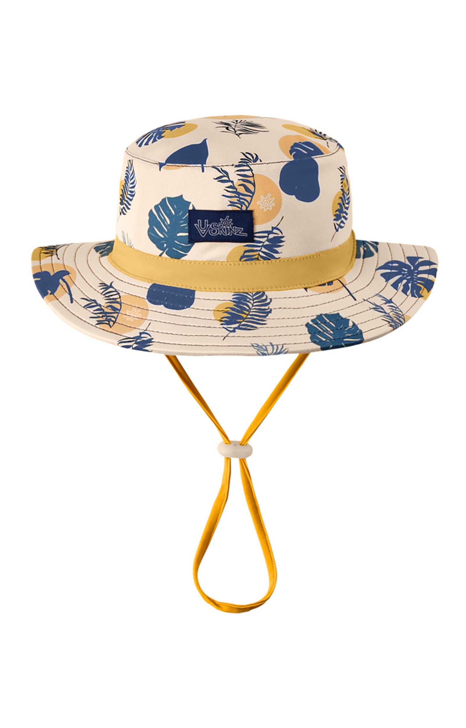 baby boy's swim hat in cream|shadow-leaf