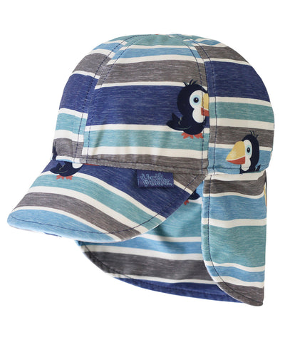baby boy's swim flap hat with UPF 50+ in birdie stripe|birdie-stripe
