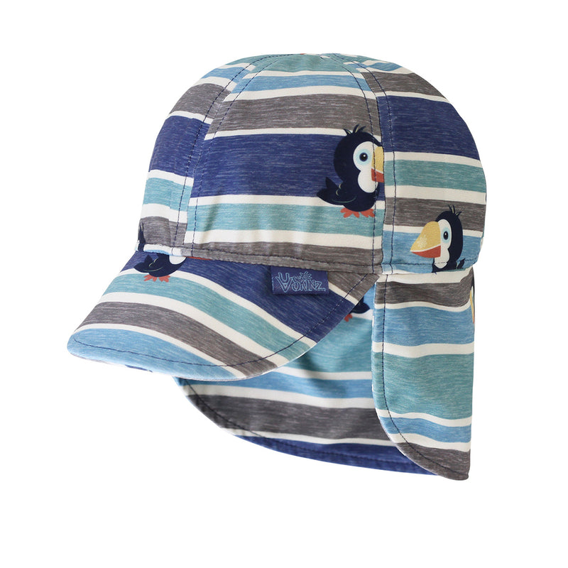 baby boy's swim flap hat with UPF 50+ in birdie stripe|birdie-stripe