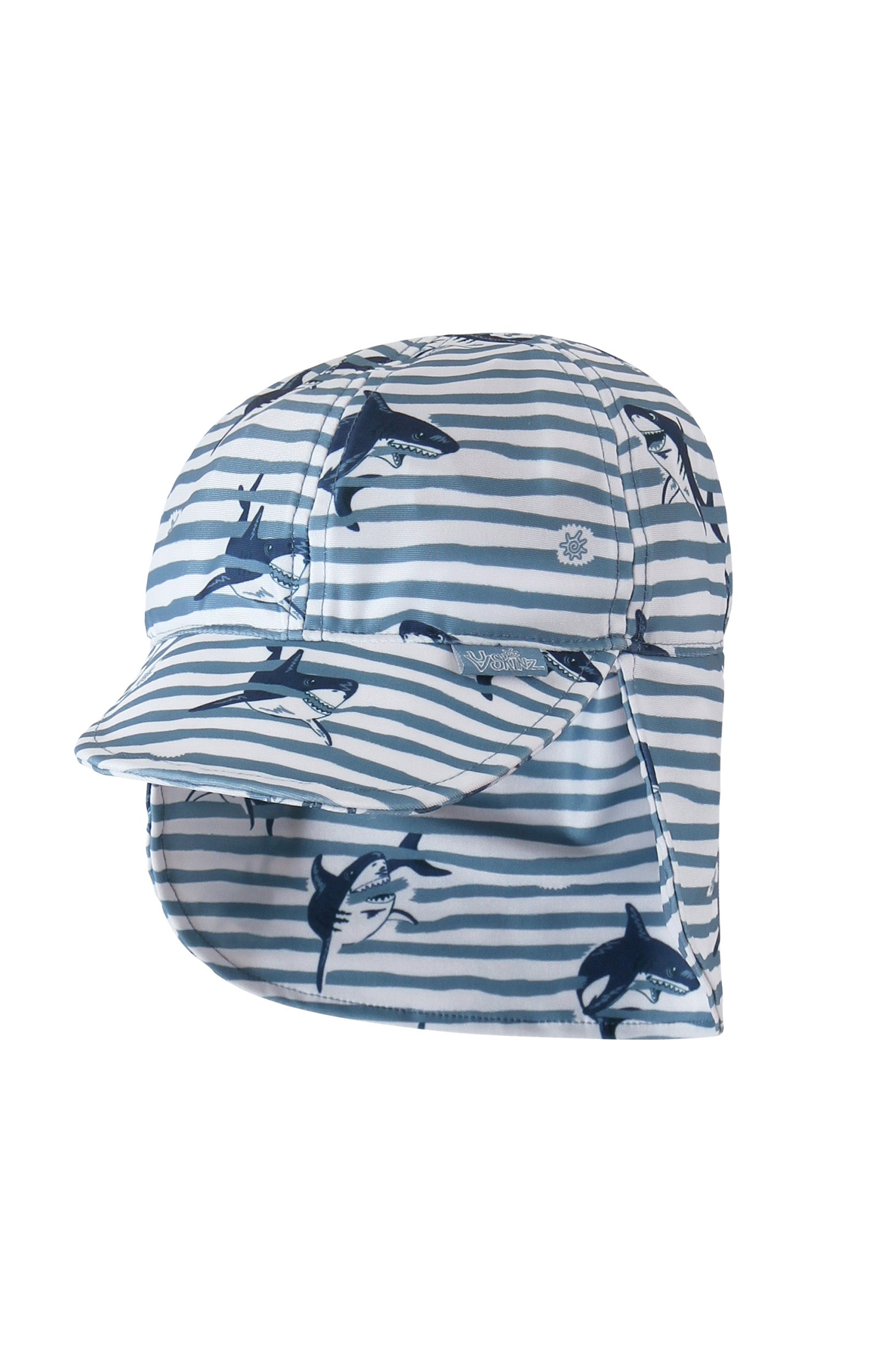 baby boy swim flap hat shark stripe|shark-stripe