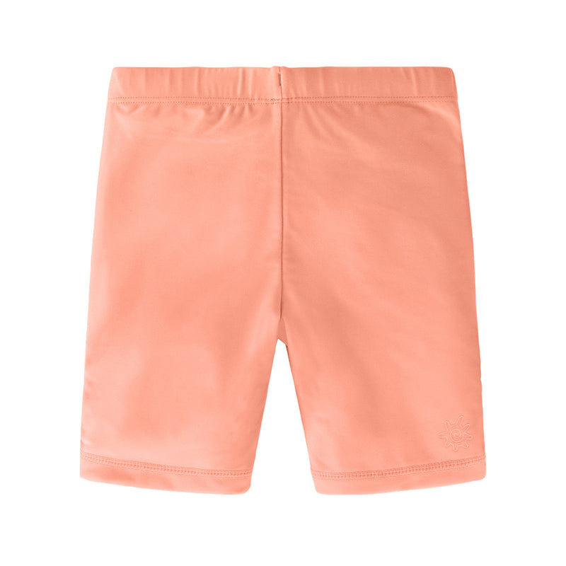 Back of the girl's swim shorts in apricot|apricot