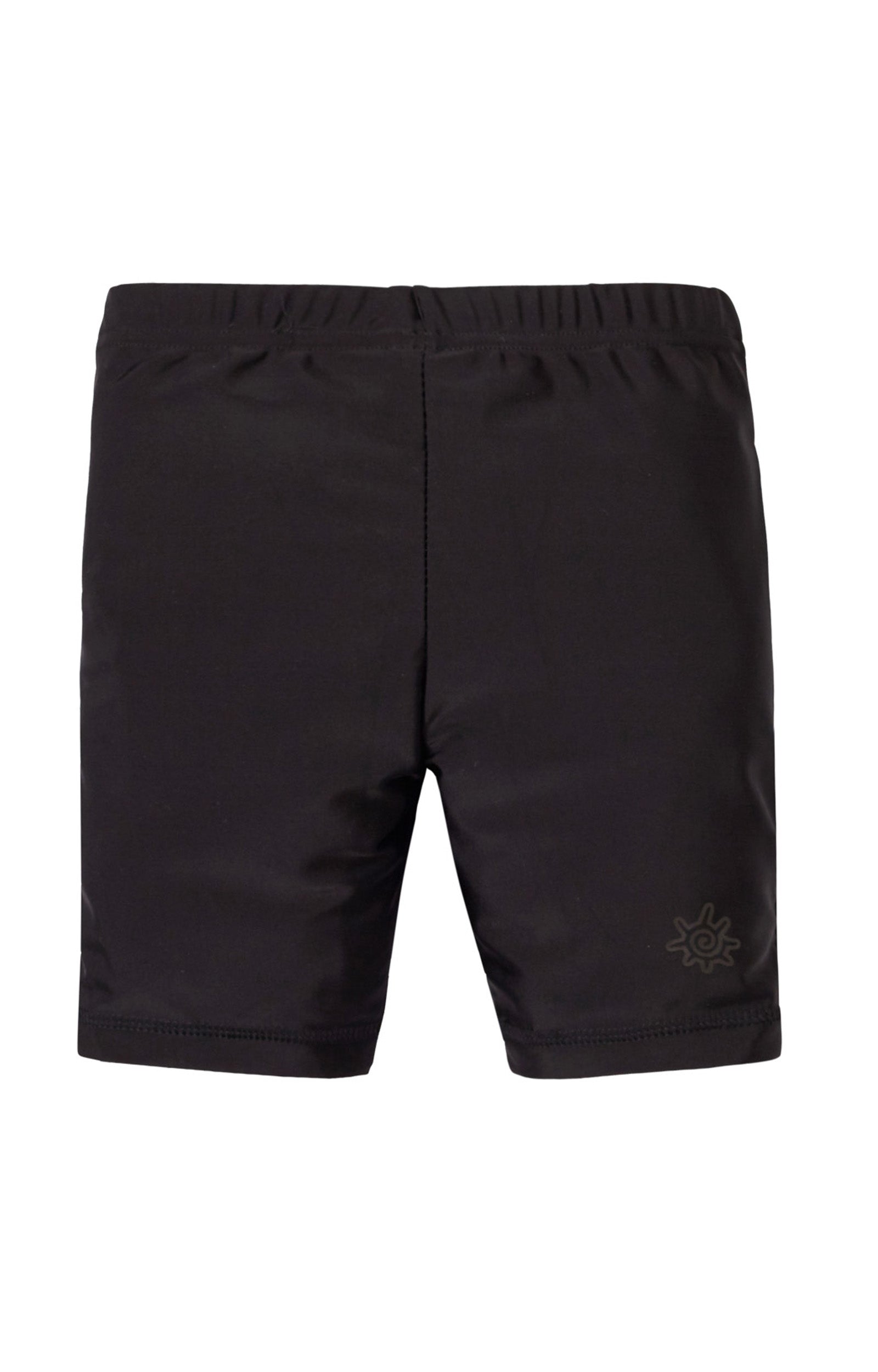 Back of the girl's swim shorts in black|black