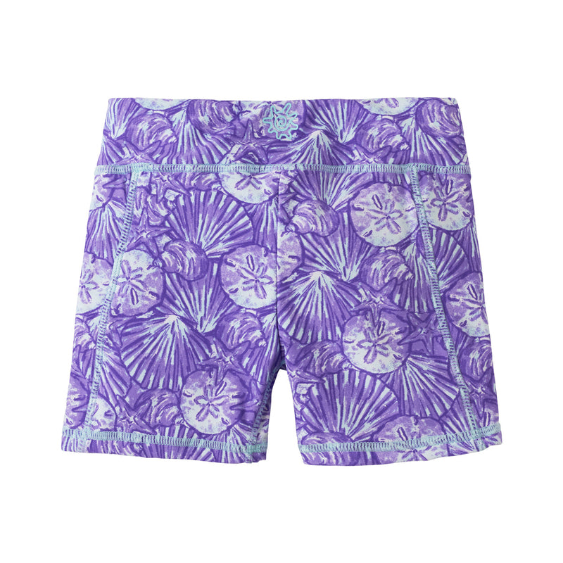 back of the girl's swim shorts in dreamy shells|dreamy-shells