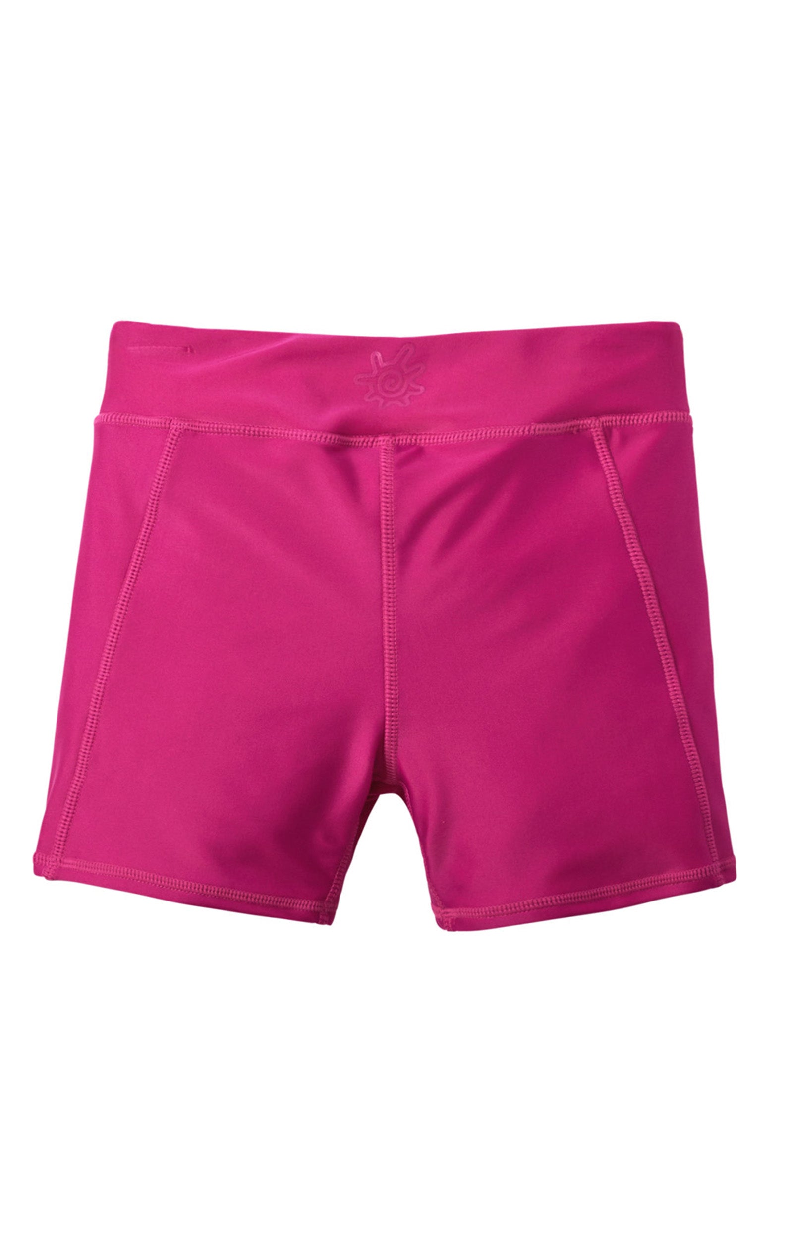 back of the girl's swim shorts in hot pink|hot-pink