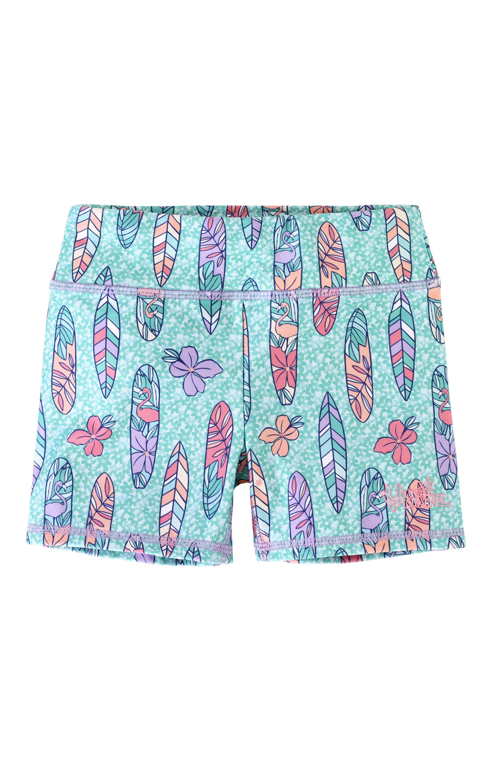 girl's swim shorts in petal power|petal-power