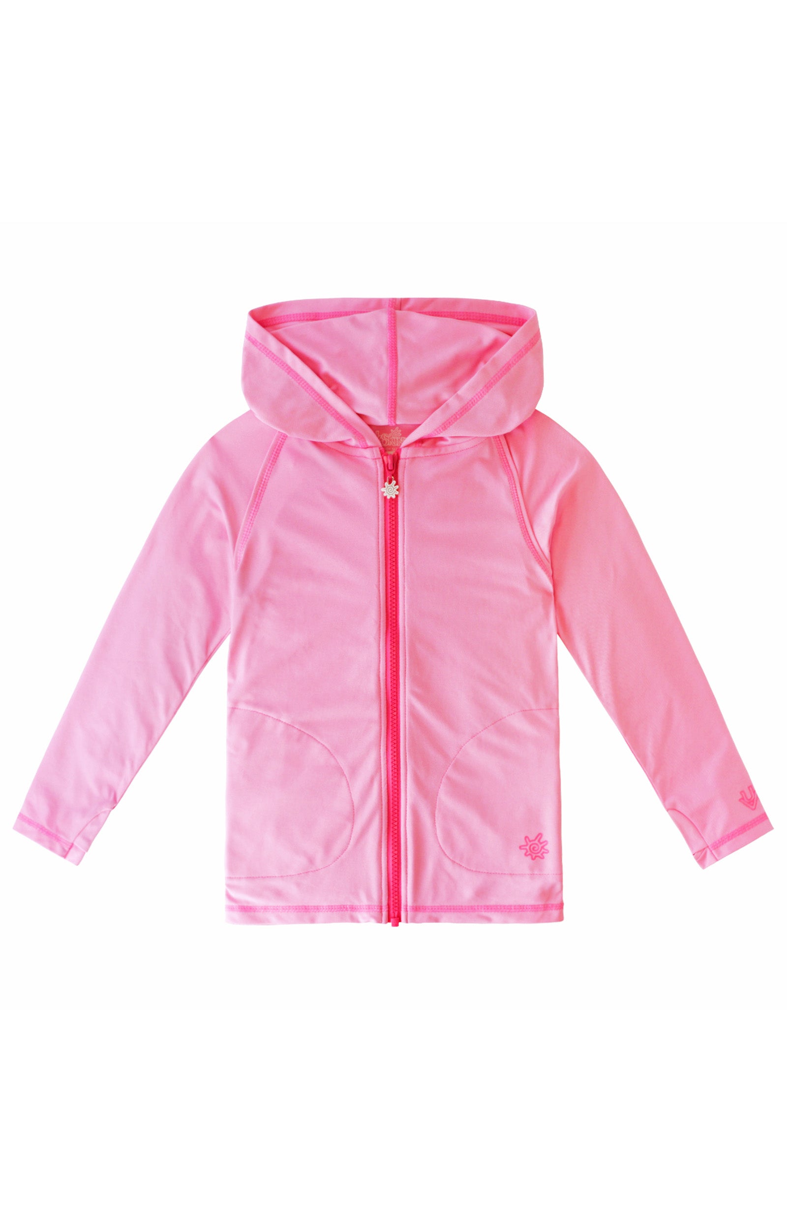 Girl's Zip-Up Hoodie in Light Pink|light-pink