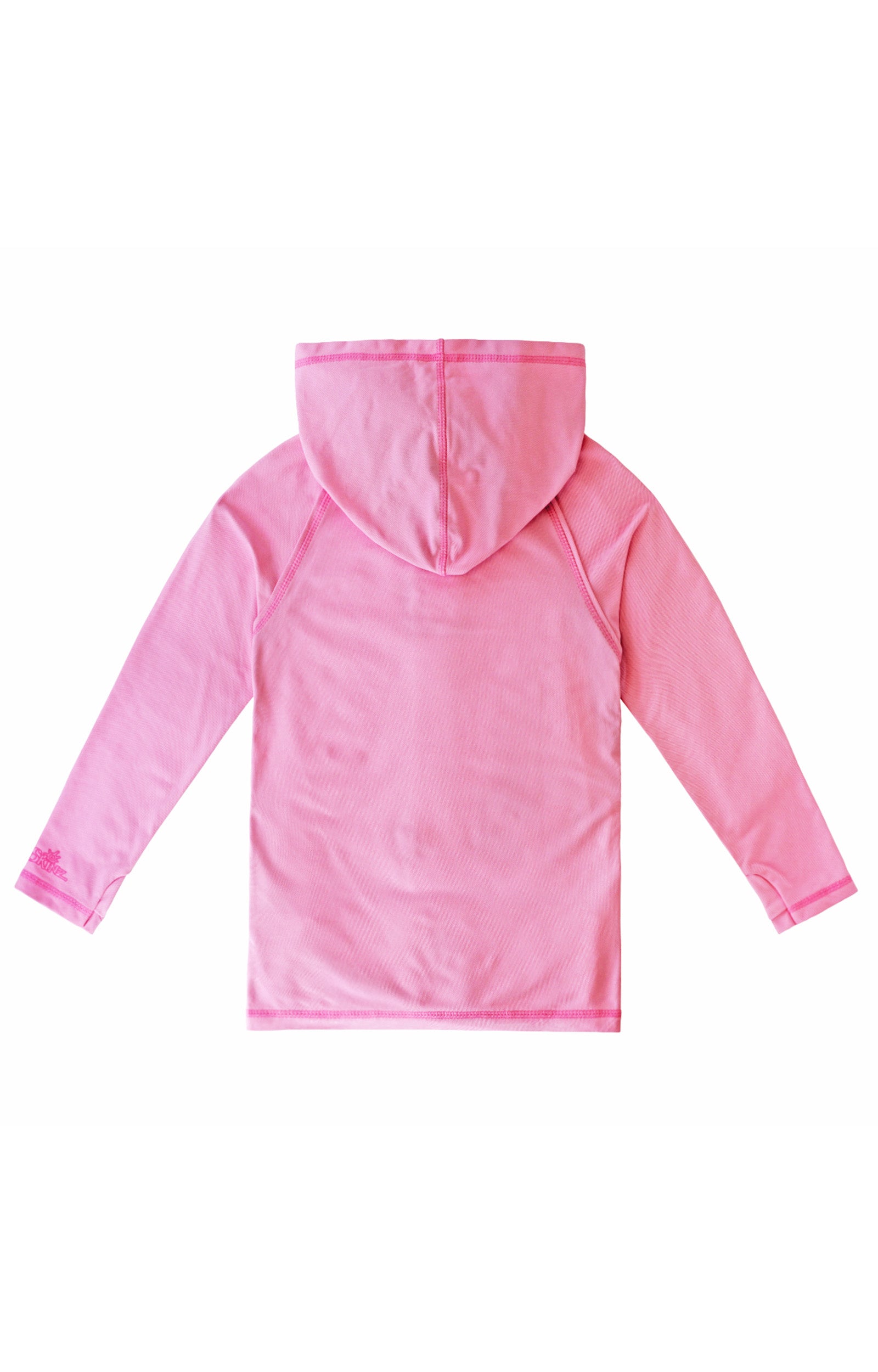Back of the Girl's Zip-Up Hoodie in Light Pink|light-pink