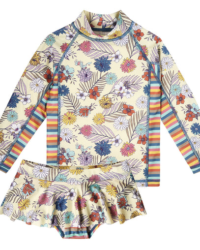 Girls 2PC UPF Set in Summer Garden|summer-garden