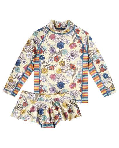 Girls 2PC UPF Set in Summer Garden|summer-garden