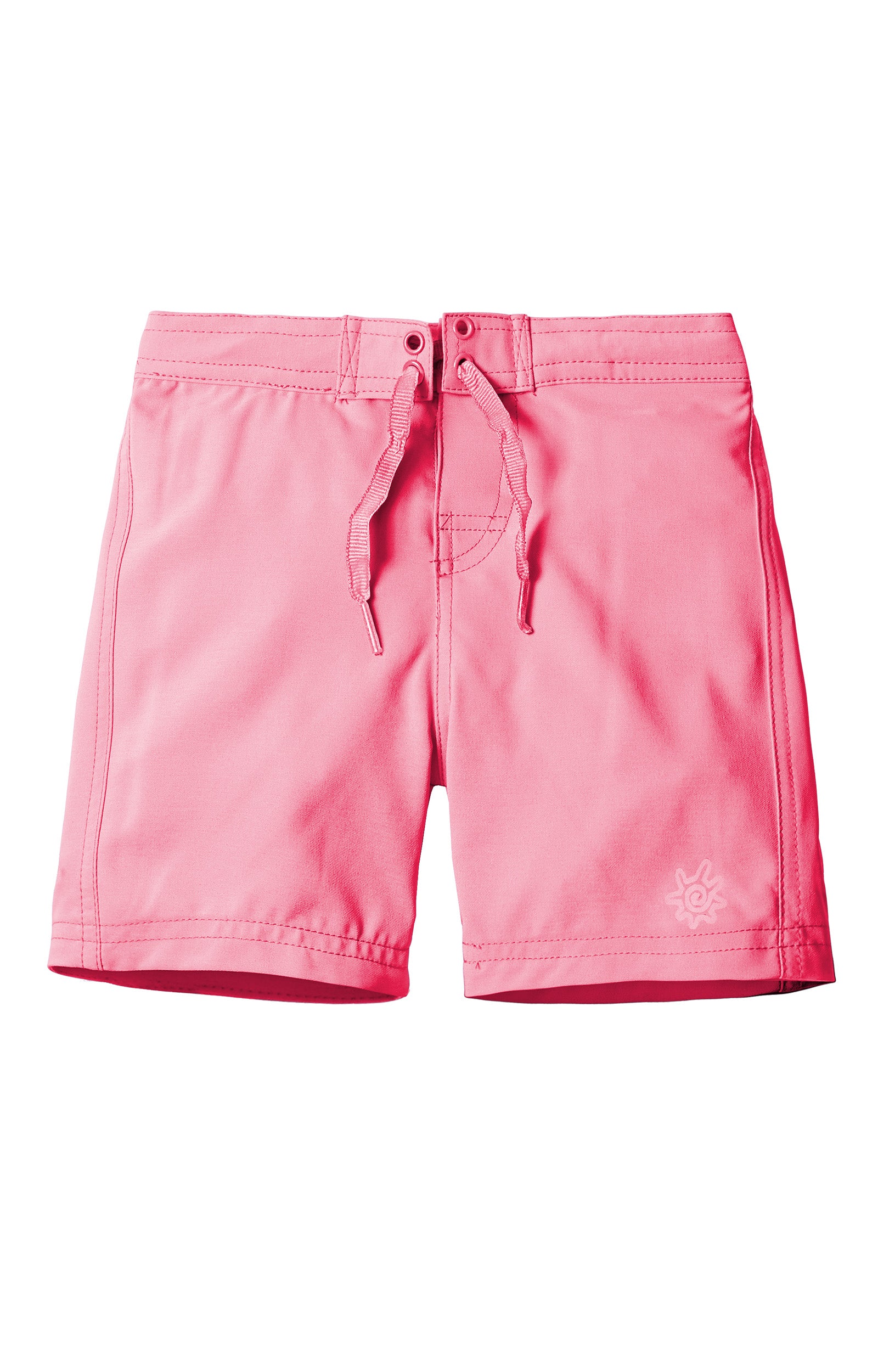 girl's board shorts in bubblegum|bubblegum