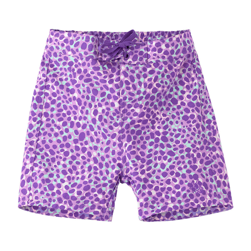 Girl's Board Shorts in Purple Spots|purple-spots