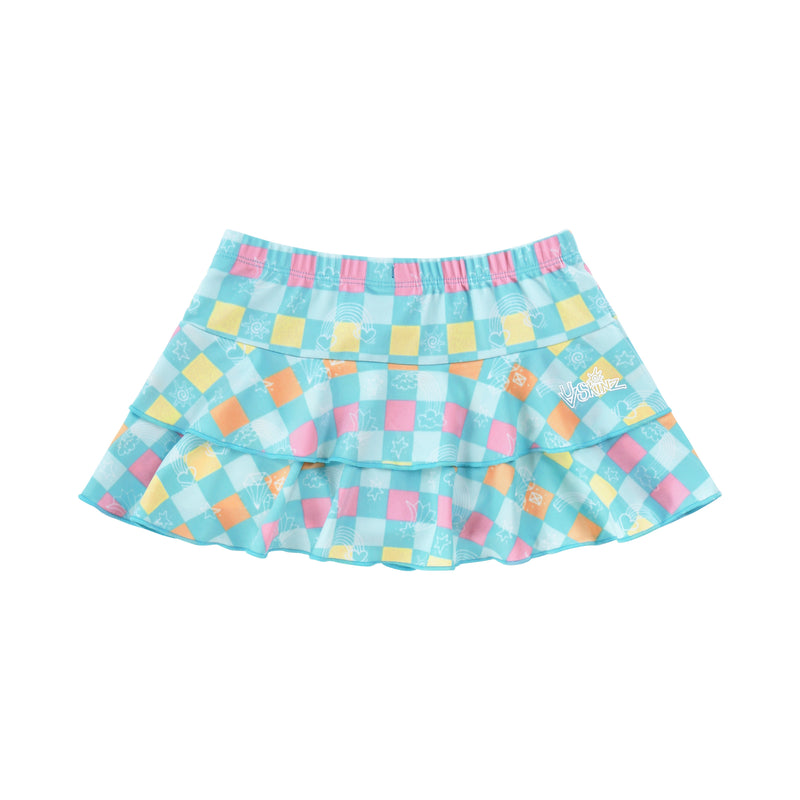 back view of girls sunny swim skirt|treasure-checkers