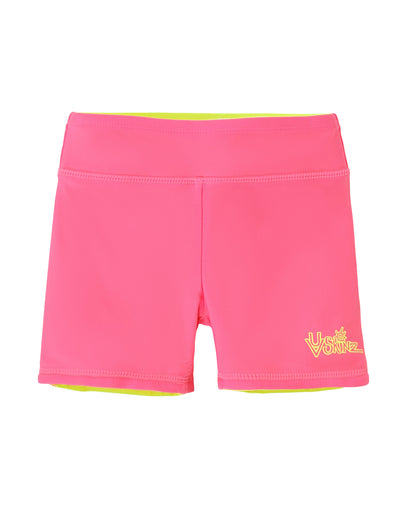girls neon reversible active swim shorts in neon sorbet|neon-sorbet-neon-yellow