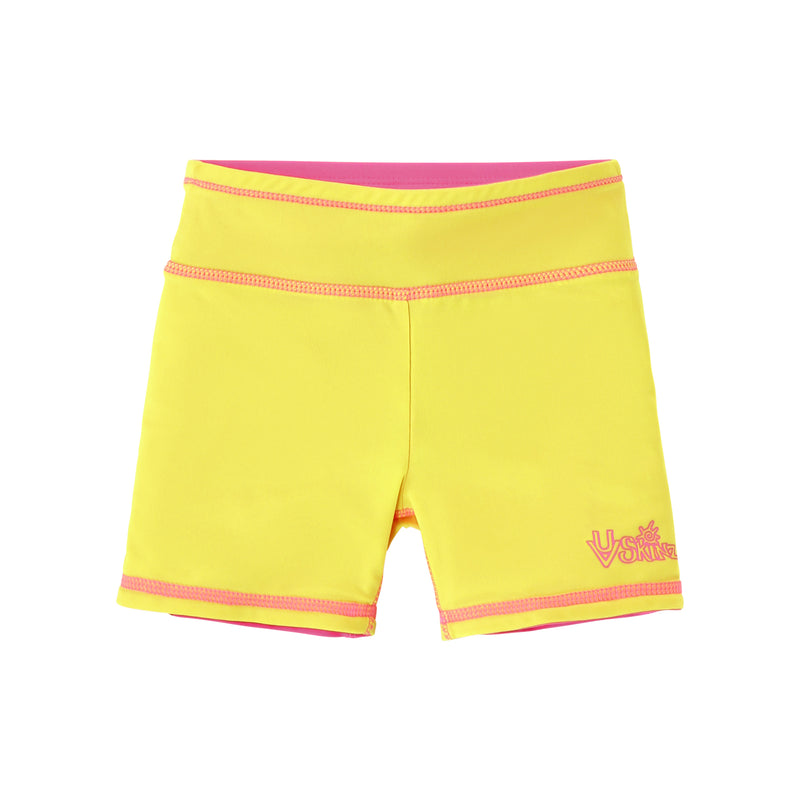 girls neon reversible active swim shorts in neon yellow|neon-sorbet-neon-yellow